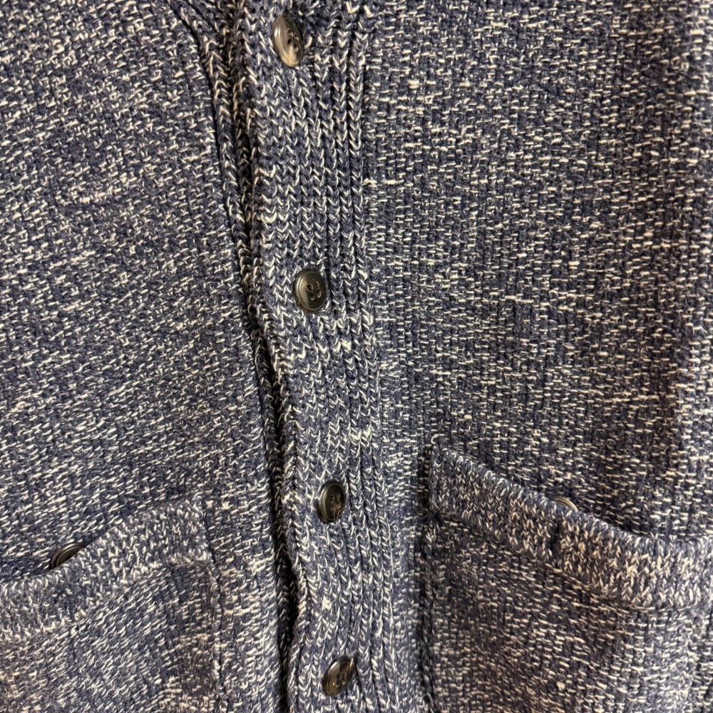J‎ Crew Mens Blue Speckled Shawl Collar Knit Cardigan Sweater M Old Money Preppy - Picture 3 of 9